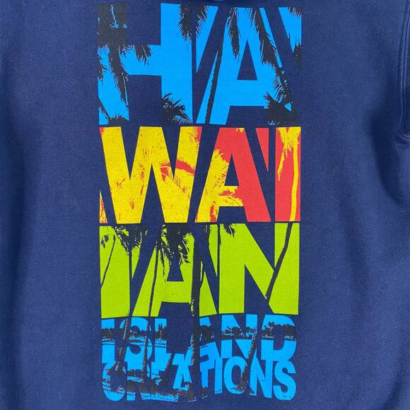 Hawaiian Island Creations Sweatshirt Mens M Navy Blue Hoodie Pullover - Picture 2 of 6